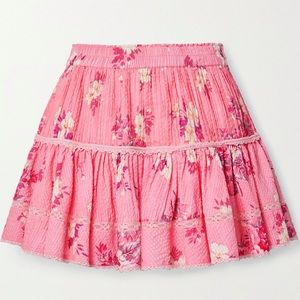 LoveShackFancy Jenning Crochet-Trimmed Floral-Print
Cotton-Seersucker Mini Skirt